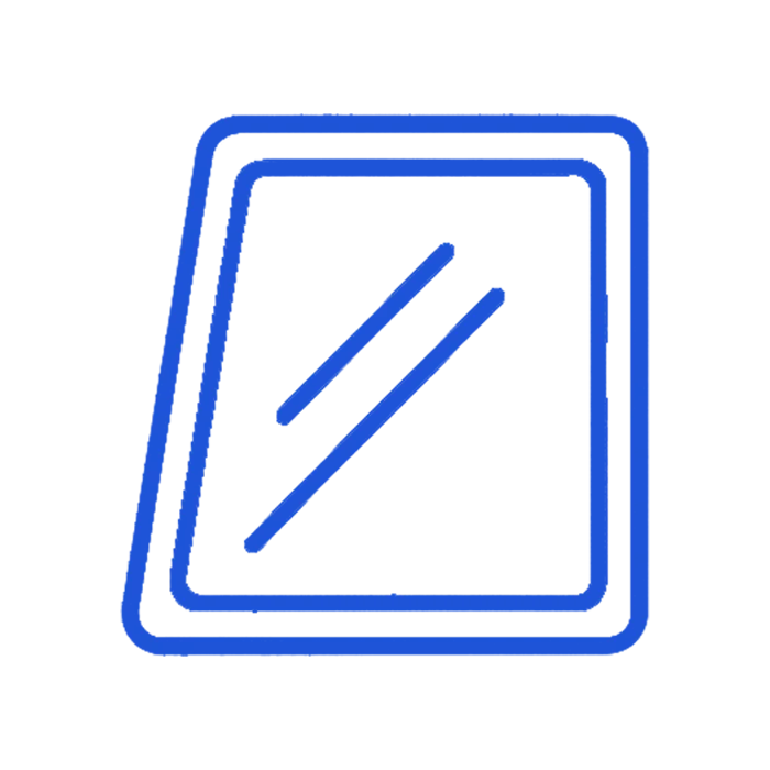 Icon that represents esinglass and clear canvas material for boats